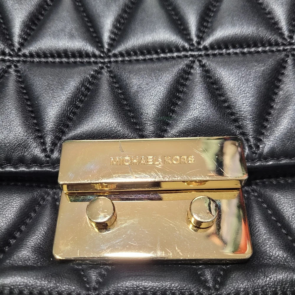 Michael Kors Black Leather Quilted Sloan Bag